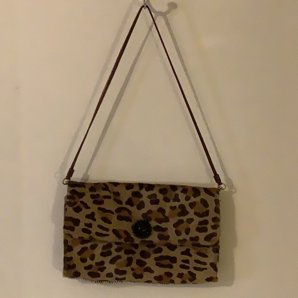 FRANCHI Collection Calfskin Fur Shoulder Bag Med